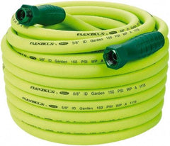 Legacy - 100' Long Garden Hose - 5/8" Diam, 3/4" GHT, Hybrid Polymer, 150 psi, All Season, Green - Caliber Tooling