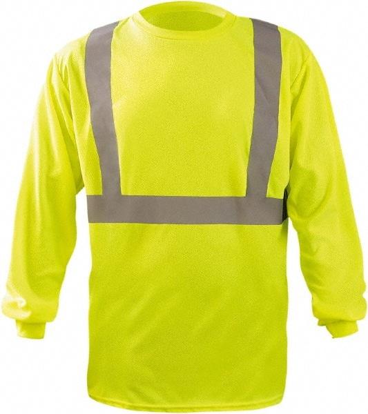 OccuNomix - Size XL, Hi-Viz Yellow, High Visibility, Long Sleeve T-Pocket, - 48" Chest, 1 Pocket, Polyester - Caliber Tooling