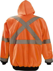 OccuNomix - Size 2XL High Visibility Sweatshirt - High Visbility Orange, Black, Polyester, Zipper Closure - Caliber Tooling