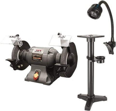 Jet - 10" Wheel Diam x 1" Wheel Width, 1-1/2 hp Grinder - 1" Arbor Hole Diam, 1 Phase, 1,720 Max RPM, 115 Volts - Caliber Tooling