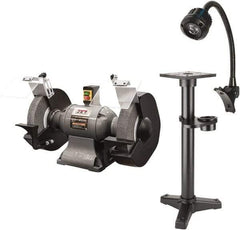 Jet - 12" Wheel Diam x 1" Wheel Width, 2 hp Grinder - 1-1/4" Arbor Hole Diam, 1 Phase, 1,720 Max RPM, 230 Volts - Caliber Tooling