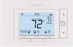 White-Rodgers - 50 to 99°F, 4 Heat, 2 Cool, Digital Programmable Wi-Fi Universal Thermostat - 20 to 30 Volts, 1.77" Inside Depth x 1.77" Inside Height x 5-1/4" Inside Width, Horizontal Mount - Caliber Tooling