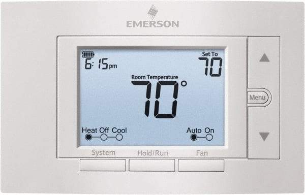 White-Rodgers - 50 to 99°F, 4 Heat, 2 Cool, Digital Nonprogrammable Multi-Stage Thermostat - 20 to 30 Volts, 1.77" Inside Depth x 1.77" Inside Height x 5-1/4" Inside Width, Horizontal Mount - Caliber Tooling