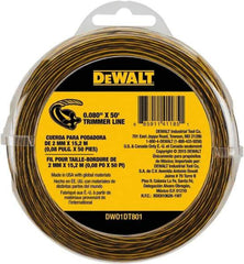 DeWALT - 0.08" Diam, 50' Long String Trimmer Replacment Line - For DCST920B, DCST920P1, DCST970X1, DCST990B, DCST990H1, DCST990M1 - Caliber Tooling