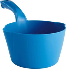 Remco - 32 oz Blue Polypropylene Round Bottom Scoop - 6.8" Wide x 5.3" Deep Bowl, 5-1/2" Handle Length, 11.6" OAL - Caliber Tooling