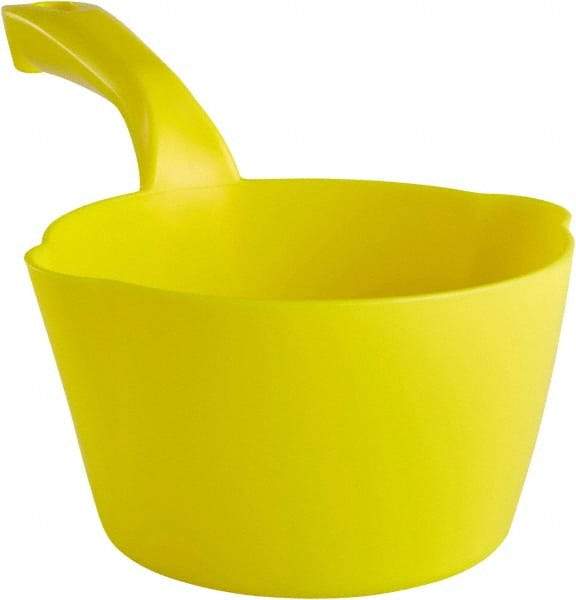 Remco - 32 oz Yellow Polypropylene Round Bottom Scoop - 6.8" Wide x 5.3" Deep Bowl, 5-1/2" Handle Length, 11.6" OAL - Caliber Tooling