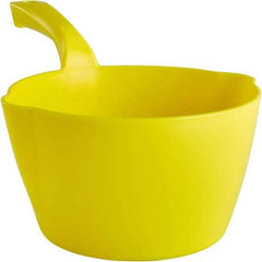 Remco - 64 oz Yellow Polypropylene Round Bottom Scoop - 8.3" Wide x 4-1/2" Deep Bowl, 5-1/2" Handle Length, 13" OAL - Caliber Tooling