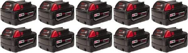 Milwaukee Tool - 18 Volt Lithium-Ion Power Tool Battery - 5 Ahr Capacity, 1 hr Charge Time, Series M18 XC RED - Caliber Tooling