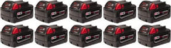 Milwaukee Tool - 18 Volt Lithium-Ion Power Tool Battery - 5 Ahr Capacity, 1 hr Charge Time, Series M18 XC RED - Caliber Tooling