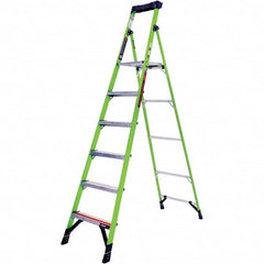 Little Giant Ladder - 6 Steps, 8' High, Type IAA Rating, Fiberglass Step Ladder - 375 Lb Capacity, 24" Base Width - Caliber Tooling