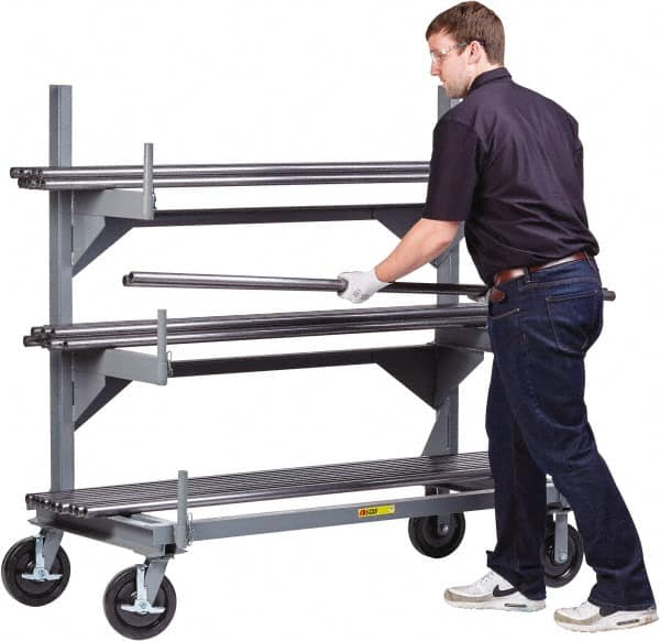 Little Giant - 5.09' High Single Sided Cantilever Rack - With Lip, 4,000 Lb Capacity, 48" Base Length, 13" Arm Length - Caliber Tooling