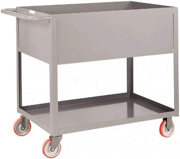 Little Giant - 1,200 Lb Capacity, 24" Wide x 54" Long x 35" High Deep Shelf Cart - 2 Shelf, Steel, Polyurethane Casters - Caliber Tooling