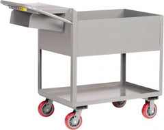 Little Giant - 3,600 Lb Capacity, 18" Wide x 46" Long x 41" High Deep Shelf Cart - 2 Shelf, Steel, Polyurethane Casters - Caliber Tooling