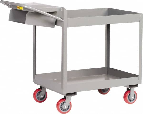 Little Giant - 3,600 Lb Capacity, 18" Wide x 46" Long x 41" High Deep Shelf Cart - 2 Shelf, Steel, Polyurethane Casters - Caliber Tooling