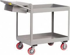 Little Giant - 3,600 Lb Capacity, 18" Wide x 46" Long x 41" High Deep Shelf Cart - 2 Shelf, Steel, Polyurethane Casters - Caliber Tooling