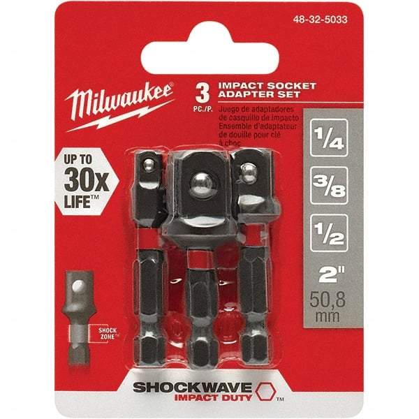 Milwaukee Tool - Power & Impact Screwdriver Bit Sets Point Type: Square Bit Type: Impact Socket Adapter - Caliber Tooling