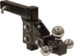 Buyers Products - 6,000, 7,500 & 10,000 Lb Capacity, 10" Long, 2" Shank, Adjustable Triball Hitch Drawbar - Vehicle Class 3 & 4, 5/8" Ball Hole Diam, 1-7/8, 2 & 2-5/16" Ball Diam - Caliber Tooling