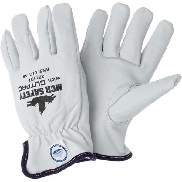 MCR Safety - Size XL, ANSI Cut Lvl A4, Puncture Lvl 3, Goatskin Leather Cut Resistant Gloves - Caliber Tooling