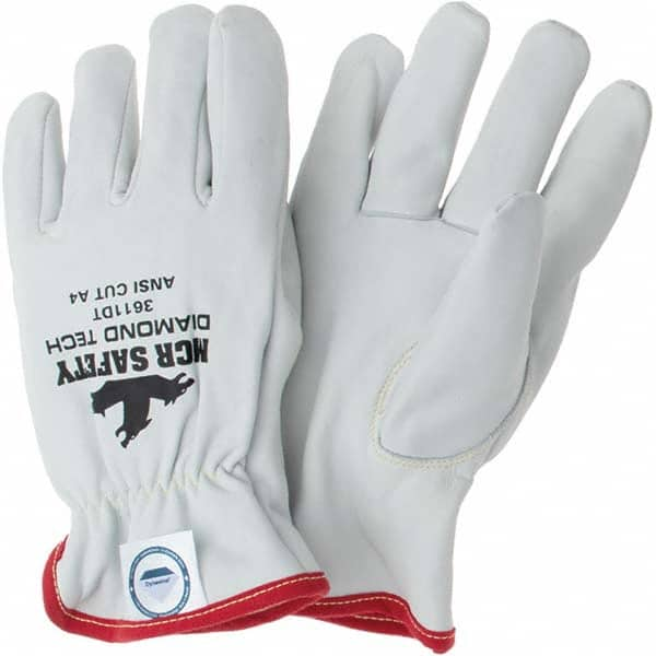 MCR Safety - Size 2XL, ANSI Cut Lvl A4, Puncture Lvl 3, Goatskin Leather Cut Resistant Gloves - Caliber Tooling