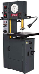 Dake - 15-1/2" Throat Capacity, Variable Speed Pulley Vertical Bandsaw - 25 to 1,200 SFPM, 2 hp, Three Phase - Caliber Tooling