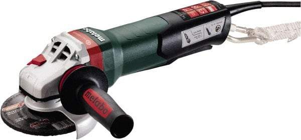 Metabo - 5" Wheel Diam, 11,000 RPM, Corded Angle & Disc Grinder - 5/8-11 Spindle, 120 Volts, 14.5 Amps - Caliber Tooling