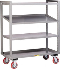 Little Giant - 3,200 Lb Capacity, 3 Shelf, Steel Shelf Truck - 60" Long x 24" Wide x 57-1/4" High, Polyurethane Wheels - Caliber Tooling