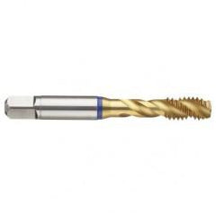 10-24 3B 3-Flute Cobalt Blue Ring Semi-Bottoming 40 degree Spiral Flute Tap-TiN - Caliber Tooling