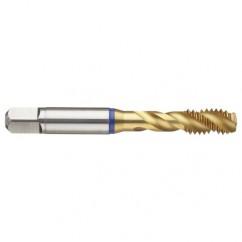 1-8 3B 4-Flute Cobalt Blue Ring Semi-Bottoming 40 degree Spiral Flute Tap-TiN - Caliber Tooling