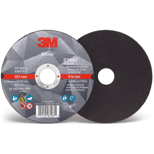 ‎3M Silver Depressed Center Grinding Wheel 87448 T27 Quick Change 7″ × 1/4″ × 5/8-11 - Caliber Tooling