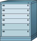 Midrange-Standard Cabinet - 6 Drawers - 30 x 28-1-4 x 37-3/16" - Multiple Drawer Access - Caliber Tooling