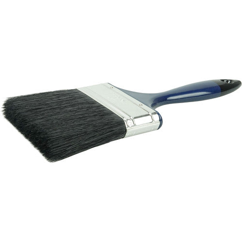 4″ Varnish Brush, Black China Bristle Fill, 3″ Trim Length, Blue Foam Handle - Caliber Tooling