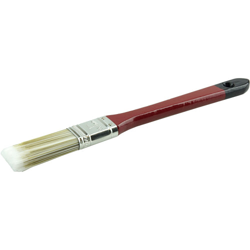 1″ Flat Sash Brush, Poly/Nylon Fill, 2-1/4″ Trim Length, Red Foam Handle - Caliber Tooling