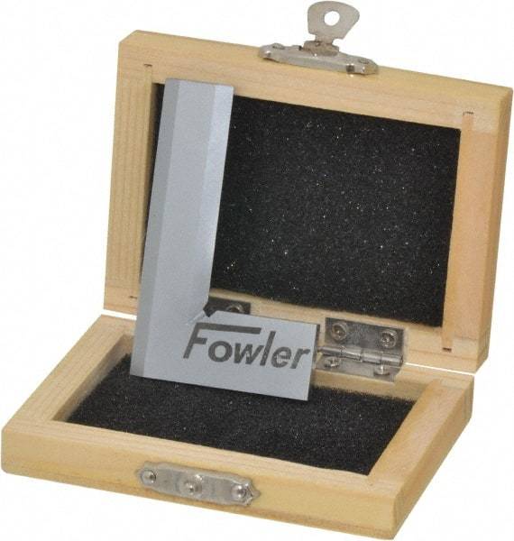 Fowler - 2-3/8" Blade Length, 1-3/8" Base Length Tool Steel Square - 0.0001" Accuracy, Beveled Edge - Caliber Tooling