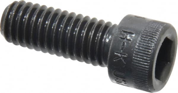 Made in USA - 3/8-16 UNC Hex Socket Drive, Socket Cap Screw - Alloy Steel, Black Oxide Finish, Fully Threaded, 1" Length Under Head - Caliber Tooling