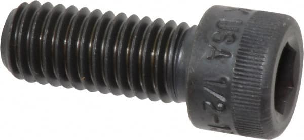 Made in USA - 1/2-13 UNC Hex Socket Drive, Socket Cap Screw - Alloy Steel, Black Oxide Finish, Fully Threaded, 1-1/4" Length Under Head - Caliber Tooling