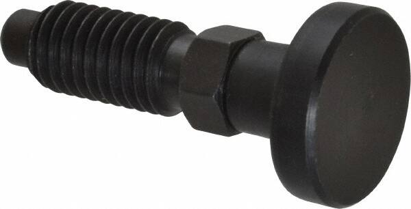 Gibraltar - 1/2-13, 1" Thread Length, 0.31" Max Plunger Diam, 0.5 Lb Init to 1.75 Lb Final End Force, Knob Handle Plunger - Delrin Knob, 1-1/4" Body Length, 1" Length Under Head/Shoulder, 1/4" Plunger Projection - Caliber Tooling