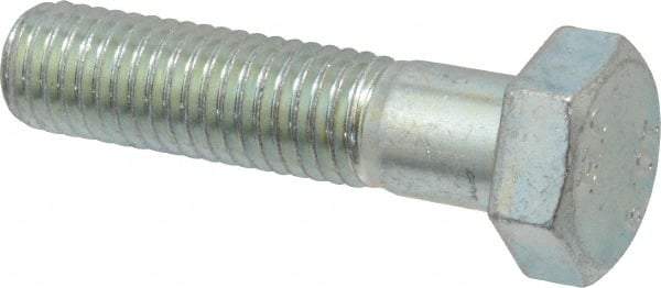 Value Collection - M12x1.75mm Metric Coarse, 50mm Length Under Head Hex Head Cap Screw - Partially Threaded, Grade 10.9 Alloy Steel, Zinc-Plated Finish, 18mm Hex - Caliber Tooling