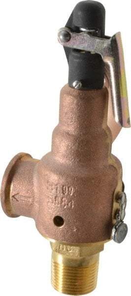 Midwest Control - 3/4" Inlet, 3/4" Outlet, ASME Safety Relief Valve - 150 Max psi, Bronze, 350 Cubic' per Min - Caliber Tooling