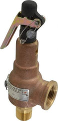 Midwest Control - 3/4" Inlet, 1" Outlet, ASME Safety Relief Valve - 135 Max psi, Bronze, 567 Cubic' per Min - Caliber Tooling