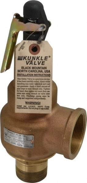 Midwest Control - 1-1/2" Inlet, 2" Outlet, ASME Safety Relief Valve - 150 Max psi, Bronze, 2,496 Cubic' per Min - Caliber Tooling