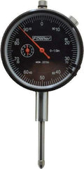 Fowler - 1" Range, 0-100 (Continuous), 0-50-0 (Balanced) Dial Reading, 0.001" Graduation Dial Drop Indicator - 2-1/4" Dial, 1mm Range per Revolution, Revolution Counter - Caliber Tooling