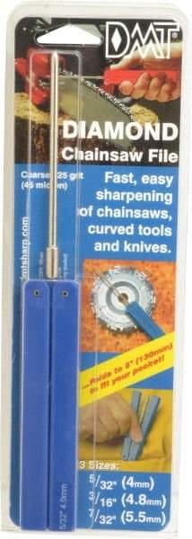 DMT - 9-1/2" OAL Coarse Round Chainsaw File Diamond File - 5/32" Wide x 5/32" Thick, 3-3/4 LOC, Blue, 325 Grit - Caliber Tooling