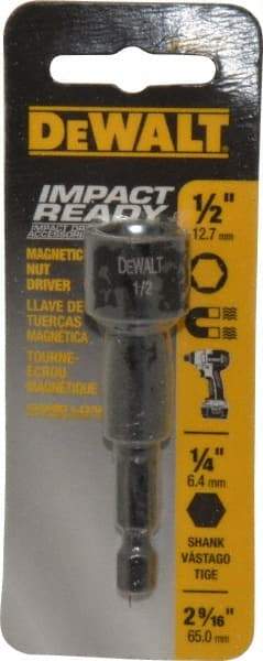 DeWALT - 1/2" Magnetic Nutsetter - 1/4" Hex Drive, 2-9/16" OAL - Caliber Tooling