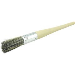 #4 11/16″ Round Sash Brush, Grey Bristle Fill, 2″ Trim Length, Plain Foam Handle - Caliber Tooling