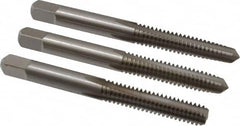 Cleveland - 1/4-20 UNC, 4 Flute, Bottoming, Plug & Taper, Bright Finish, High Speed Steel Tap Set - Right Hand Cut, 63.5mm OAL, 0.63" Thread Length - Caliber Tooling