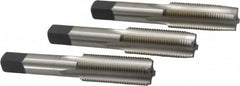 Cleveland - 11/16-16 UNF, 4 Flute, Bottoming, Plug & Taper, Bright Finish, High Speed Steel Tap Set - Right Hand Cut, 4.031" OAL, 1.09" Thread Length - Caliber Tooling