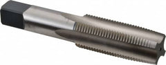 Cleveland - 1-12 UNF 3B 4 Flute Bright Finish High Speed Steel Straight Flute Standard Hand Tap - Taper, Right Hand Thread, 5-1/8" OAL, 63.5mm Thread Length, H4 Limit, Oversize - Exact Industrial Supply