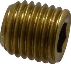 Made in USA - 1/16-27, 5/16" OAL, Brass Socket Pressure Plug - 3/4" Taper per Foot, 5/32" Hex Key - Caliber Tooling