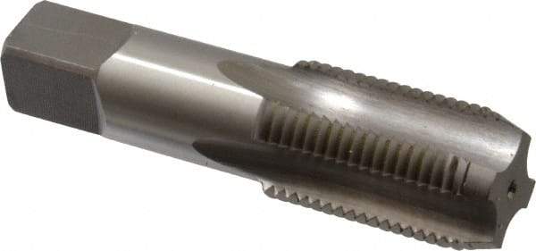 Cleveland - 1/2-14 NPSF Thread, 4 Flute Standard Pipe Tap - 3-1/8" OAL, 1-3/8" Thread Length, 11/16" Shank Diam, Bright Finish, High Speed Steel - Exact Industrial Supply