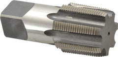 Cleveland - 1-1/2 - 11-1/2 NPT Thread, 7 Flute Standard Pipe Tap - 4-1/4" OAL, 1-3/4" Thread Length, 1-1/2" Shank Diam, Bright Finish, High Speed Steel - Exact Industrial Supply